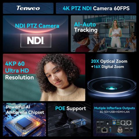 Tenveo NV620A Ultra 4K60 NDI PTZ Camera – view 2