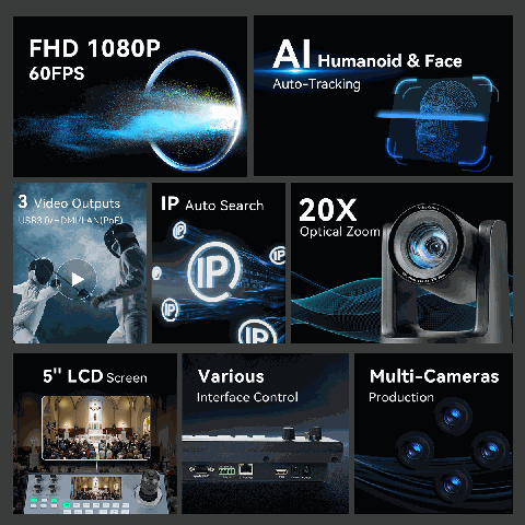 Tenveo VHD20H AI Tracking PTZ Camera – view 3
