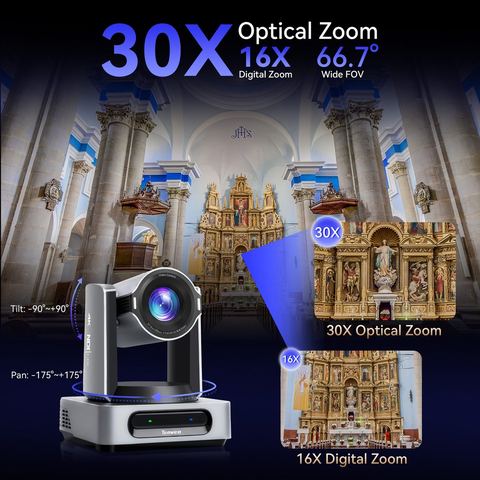 Tenveo VX30M-Ultra 4K60 NDI PTZ Camera – view 4